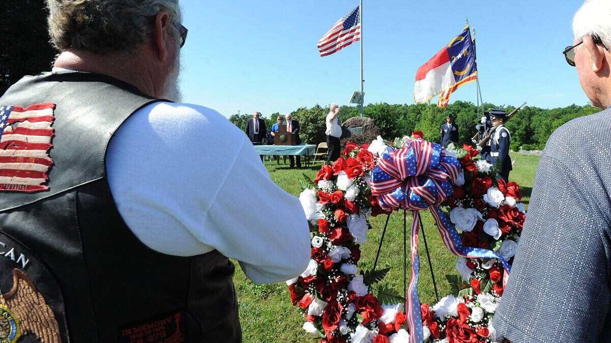 Members of American Legion Post 7 participate in the 2017 Memorial Day ceremony at Durham’s Maplewood Cemetery.
