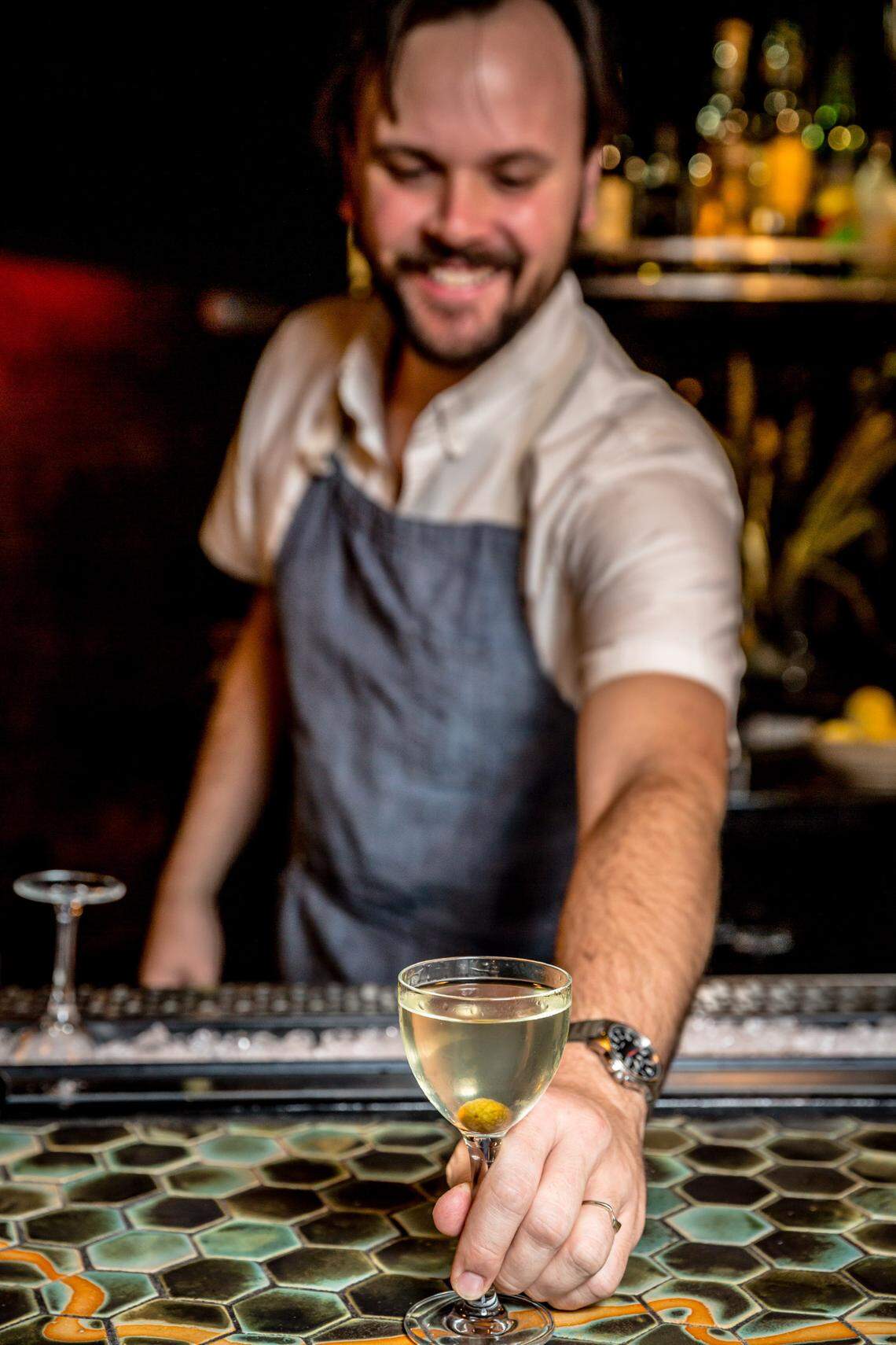 Sean Umstead of Kingfisher, a cocktail bar in Durham, N.C.