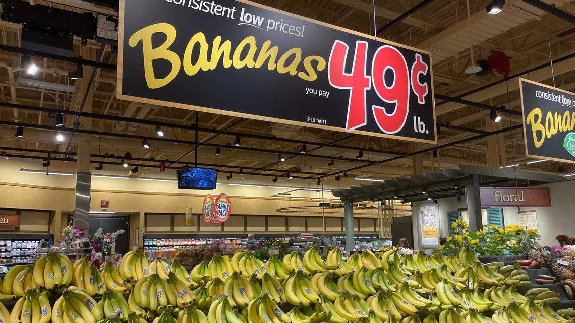 Bananas in the produce department at Wegmans grocery store in Raleigh, N.C., on June 27, 2022.
