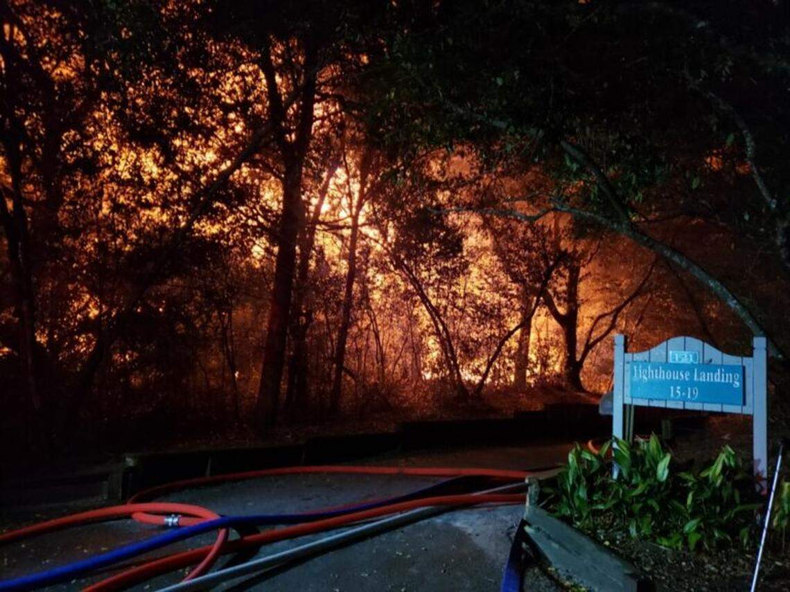 A large fire destroyed multiple homes on Bald Head Island in North Carolina on Saturday, Nov. 20, officials said.