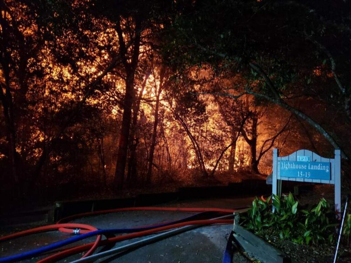 A large fire destroyed multiple homes on Bald Head Island in North Carolina on Saturday, Nov. 20, officials said.