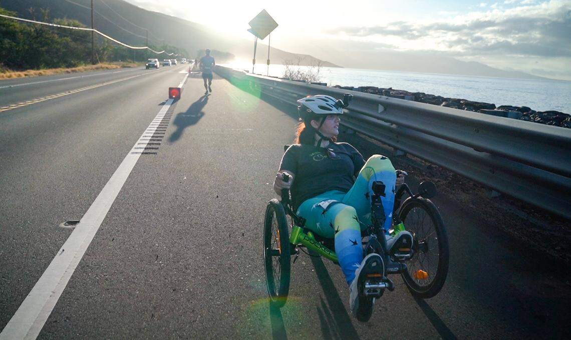 Andrea Peet competes in a marathon race in Maui, HI.