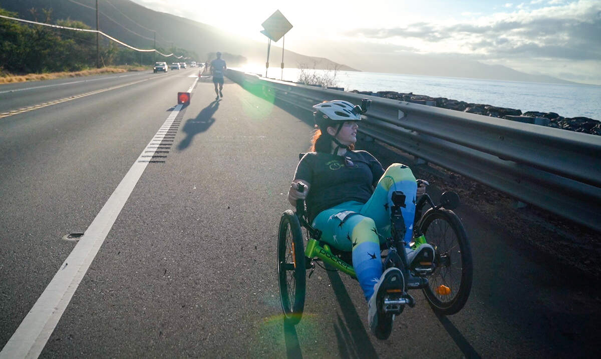 Andrea Peet competes in a marathon race in Maui, HI.