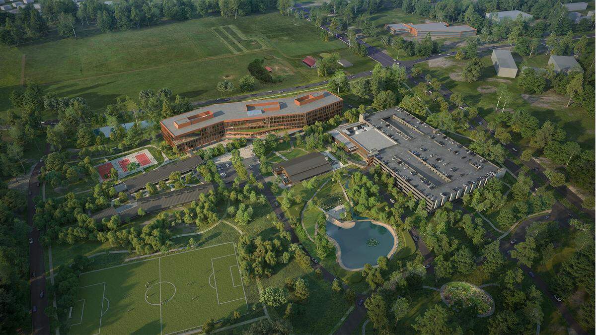 The planned campus of Bandwidth’s under-construction headquarters in Raleigh.