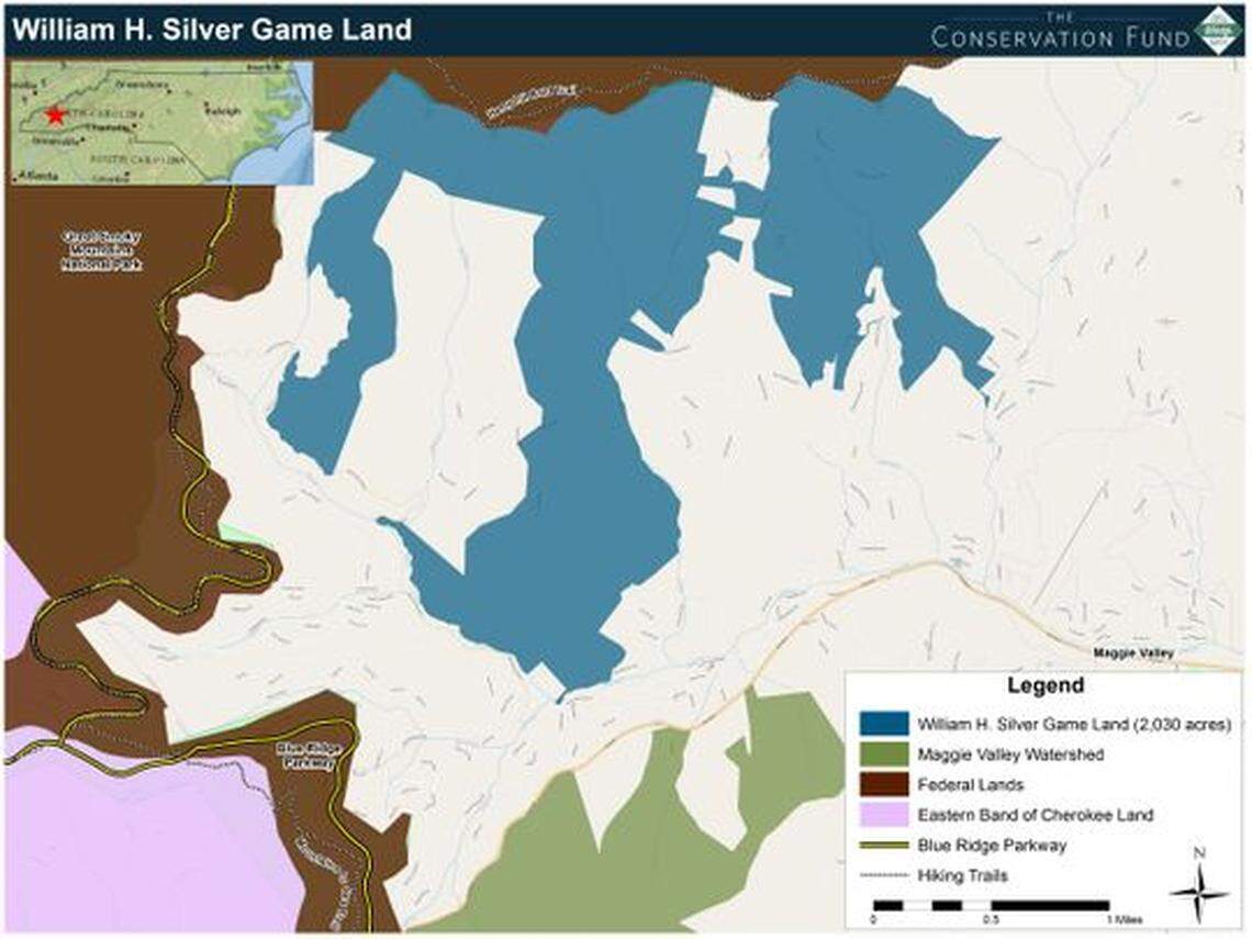 Map of the newly established William H. Silver game land.