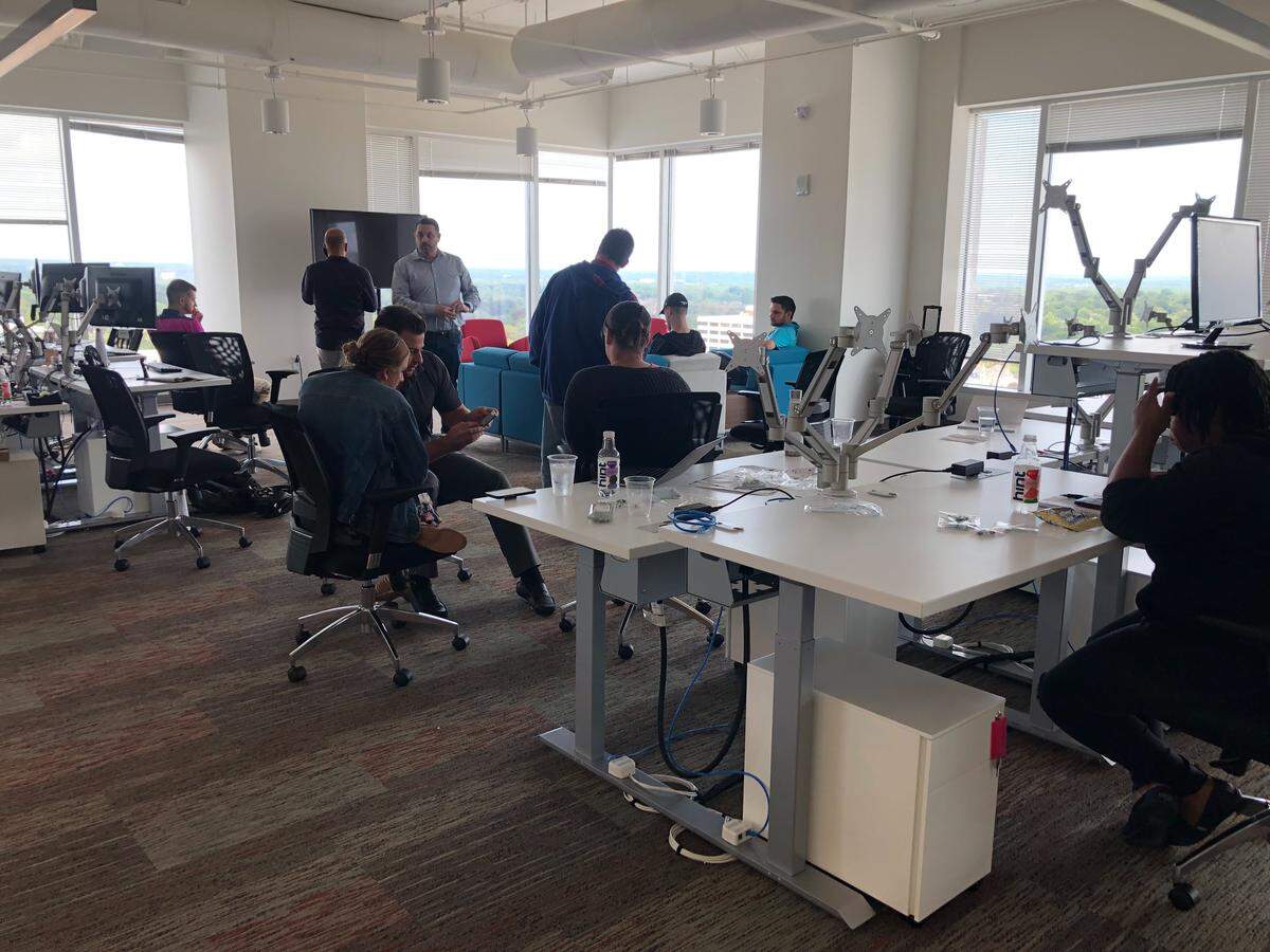 The inside of Egnyte’s offices in PNC Plaza in downtown Raleigh.