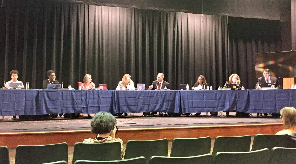 District attorney Ken Soo explains contract bidding and approval policies to the Chapel Hill-Carrboro School Board following the revelation that a $767,070 professional development contract was improperly awarded in June 2019.