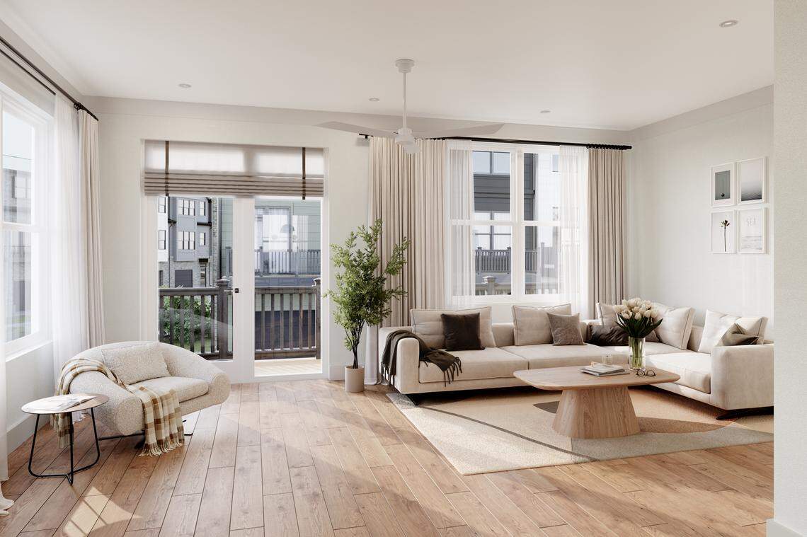 A rendering inside a new unit at Coker Place in Chapel Hill.