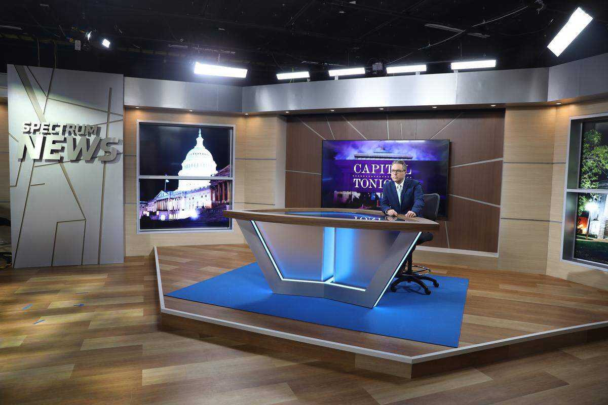 Spectrum News anchor and “Capital Tonight” host Tim Boyum in the new Spectrum News Central NC studios in Raleigh.