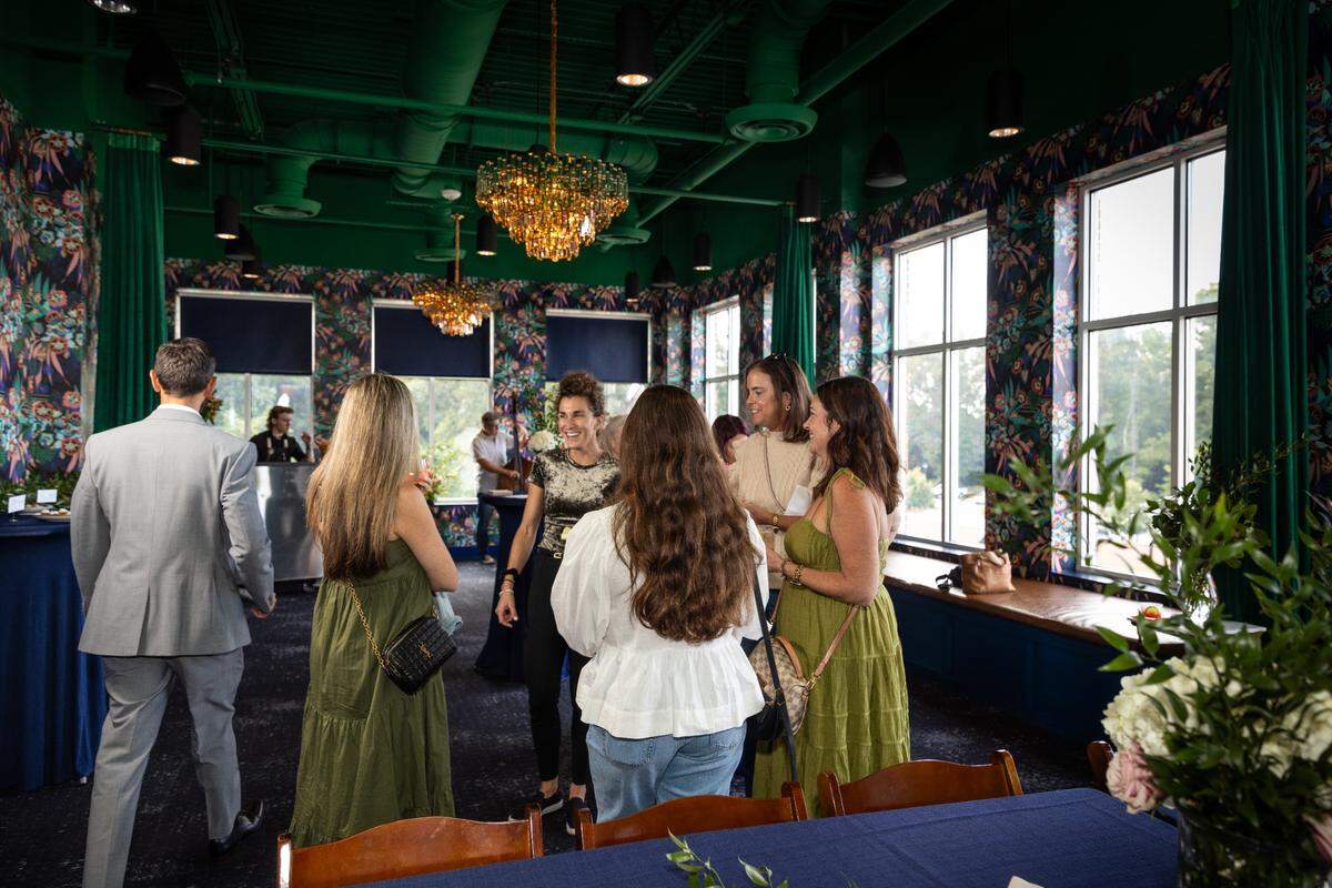 The Emerald Room, a private event space often used for birthday parties, rehearsal dinners, and celebrations up to 50 guests.