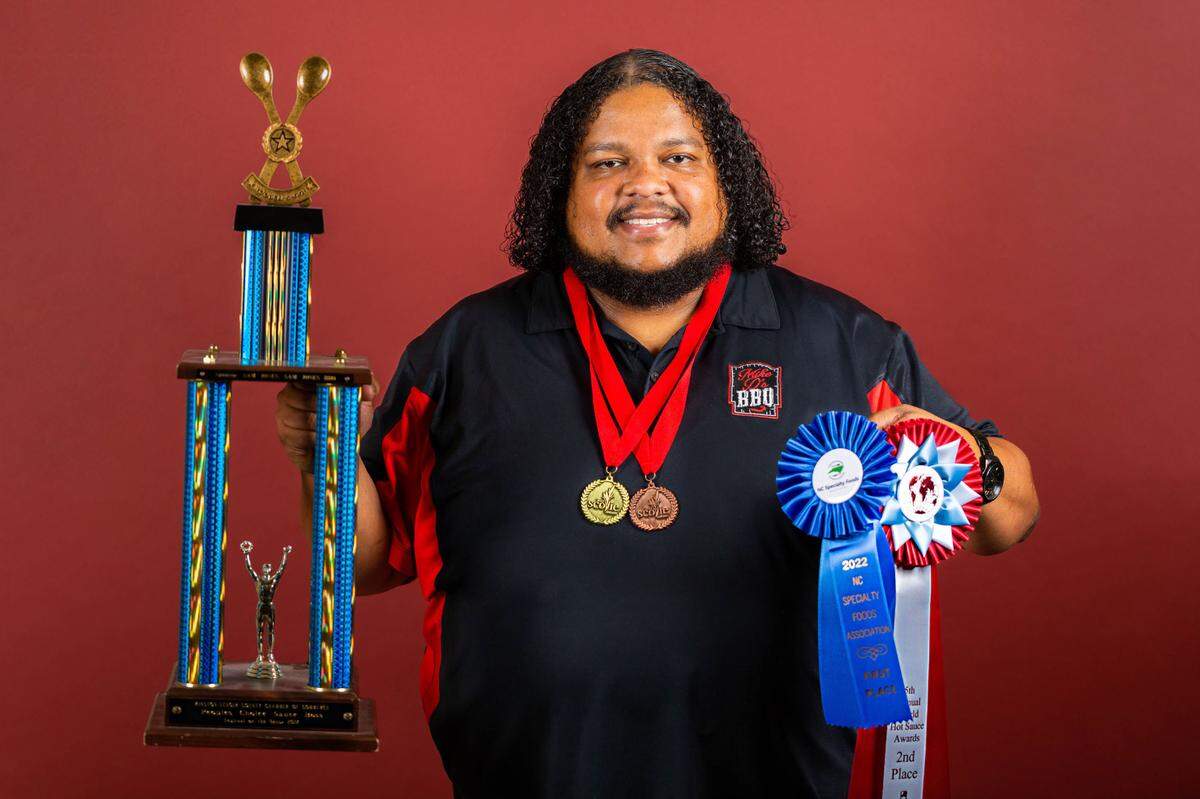 Michael De Los Santos has world champion barbecue sauces and this summer will open his first restaurant, Mike D’s BBQ in East Durham.