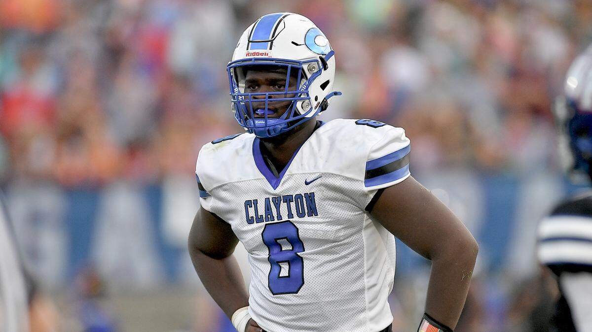 Four-star 2026 defensive line recruit Keshawn Stancil of Clayton (NC) High School