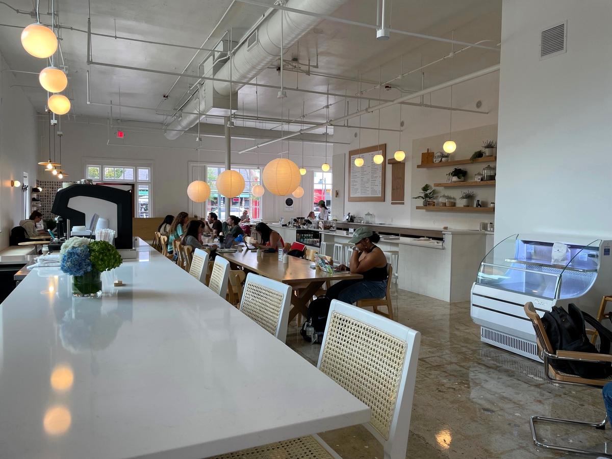 A separate coffee bar and a long, wooden community table are key pieces of an extensive renovation at 505 W. Franklin St., Purple Bowl co-owner Paula Gilland said. The hope is that the table will help diverse groups get to know each other better.
