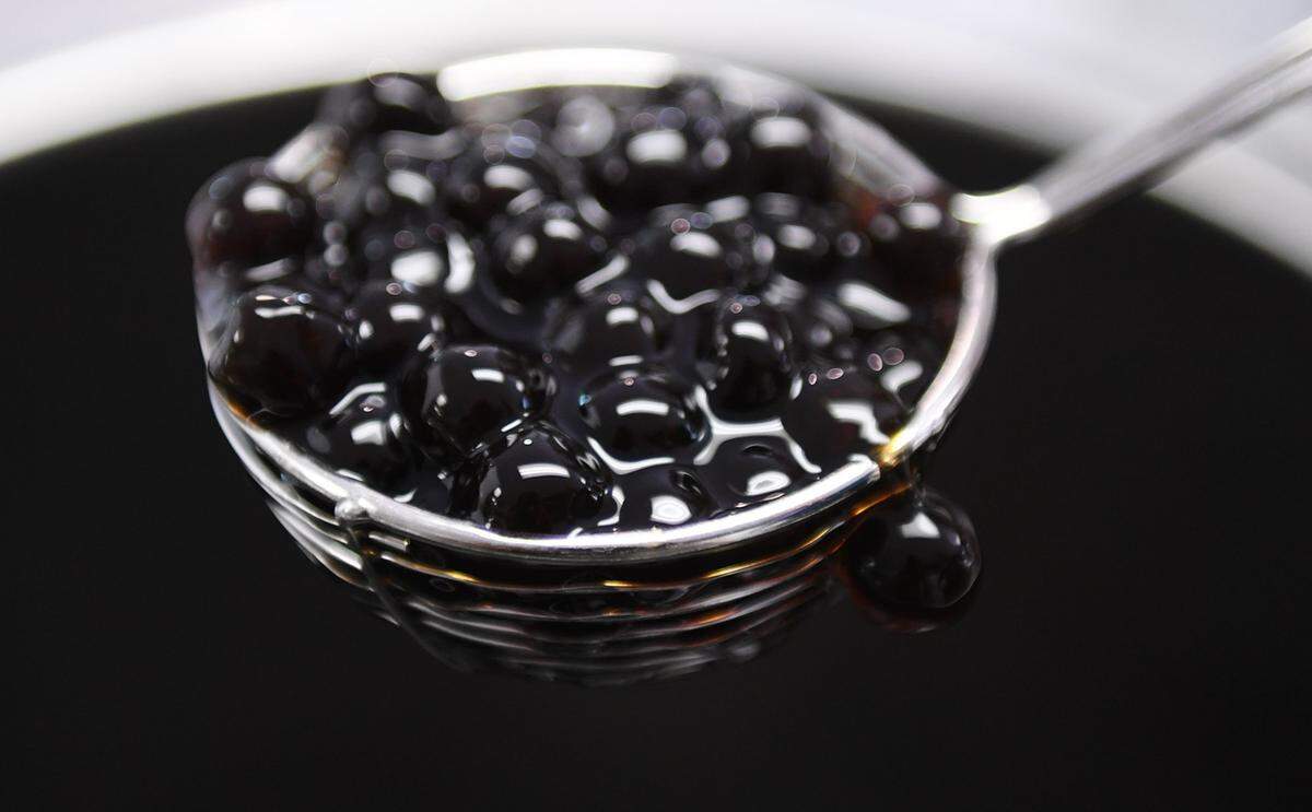A ladle of boba pearls, shown Thursday, July 15, 2021 in Fresno, California. Due to supply chain issues, there is a boba shortage.