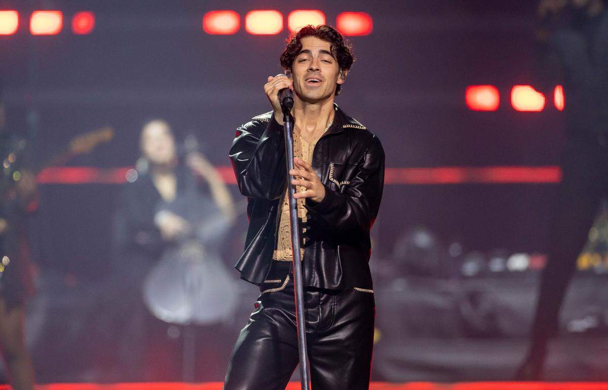 Joe Jonas performs during the Jonas Brothers’ “Five Albums, One Night” tour stop at the PNC Arena on Thursday, September 28, 2023 in Raleigh, N.C.