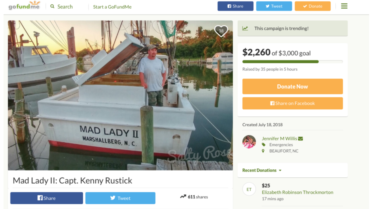 Jennifer Willis has set up a GoFundMe page for the two shrimpers whose boat capsized after a storm.