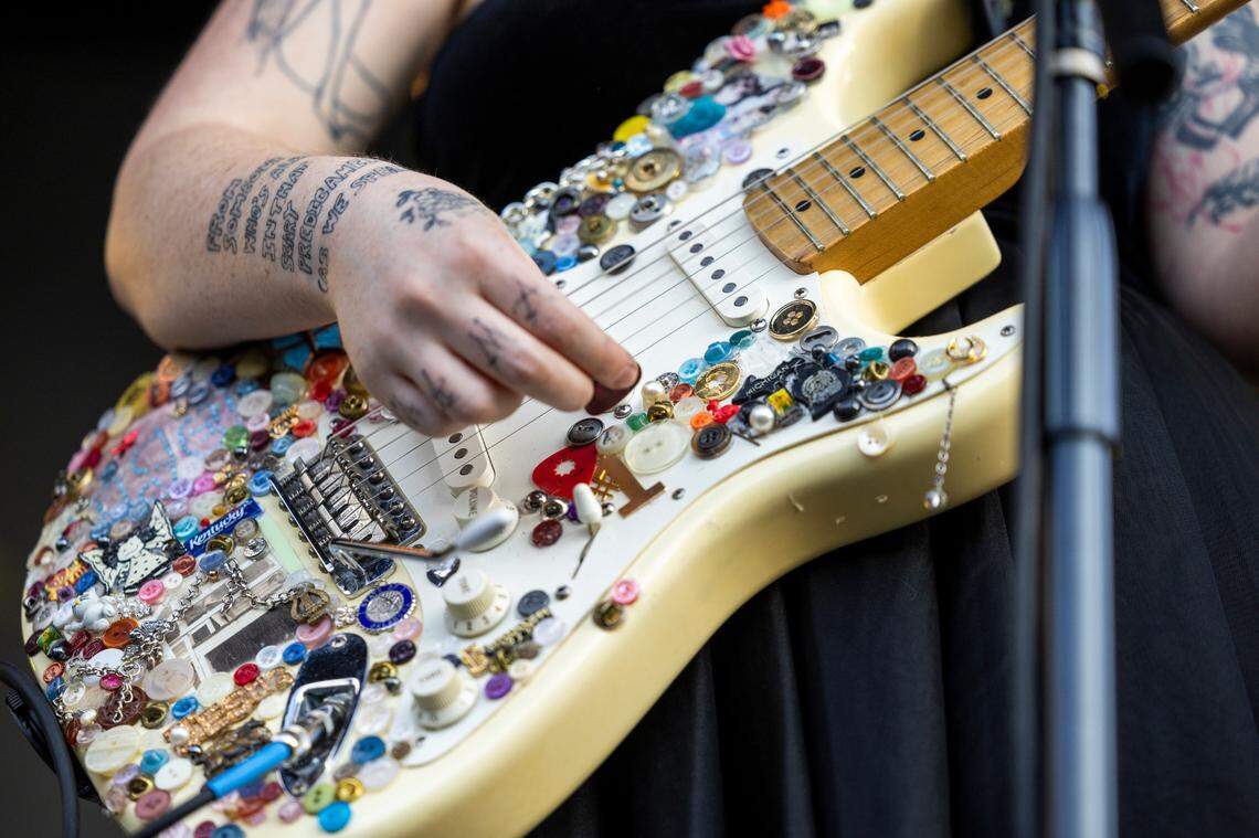 Wednesday performs at Moore Square in Raleigh during the Hopscotch Music Festival on Saturday, Sept. 7, 2024.