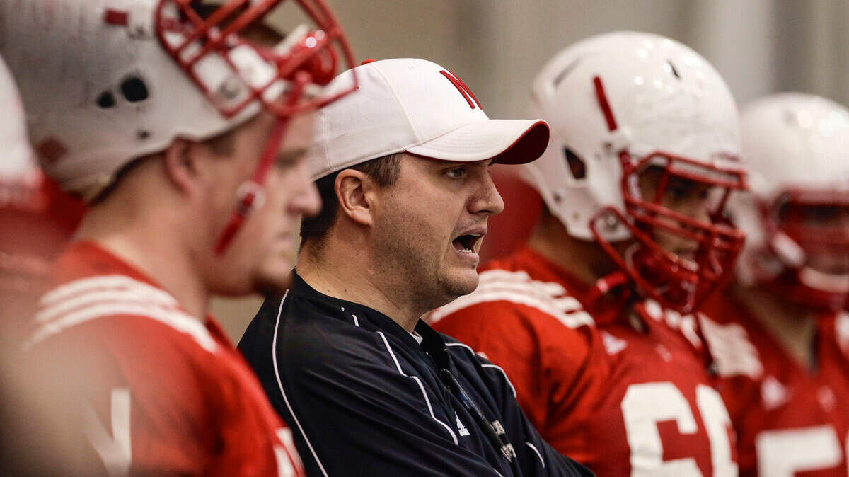 This photo taken on March 2, 2013 shows John Garrison while offensive line coach of the Cornhuskers. Garrison was hired by NC State as offensive line coach on Dec. 27, 2018.