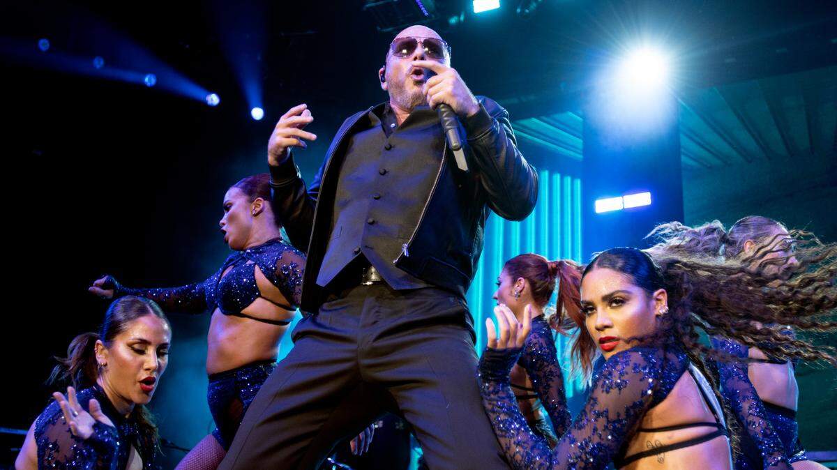 Pitbull opens his “Can’t Stop Us Now Tour” at Coastal Credit Union Music Pavilion at Walnut Creek in Raleigh, N.C., Thursday night, July 28, 2022.