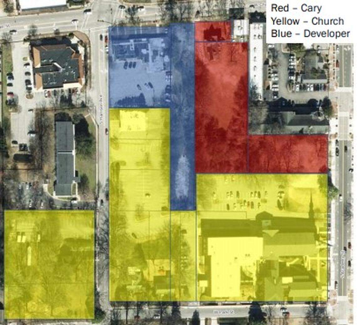 The site of the development divided into the owners of the property.