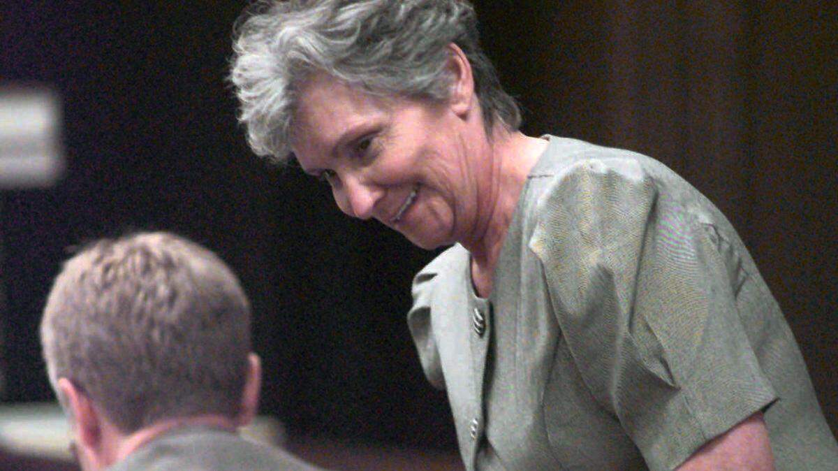 Blanche Taylor Moore seen in a 1997 photo during a hearing. Moore is on N.C.’s death row for poisoning her boyfriend with arsenic more than three decades ago.
