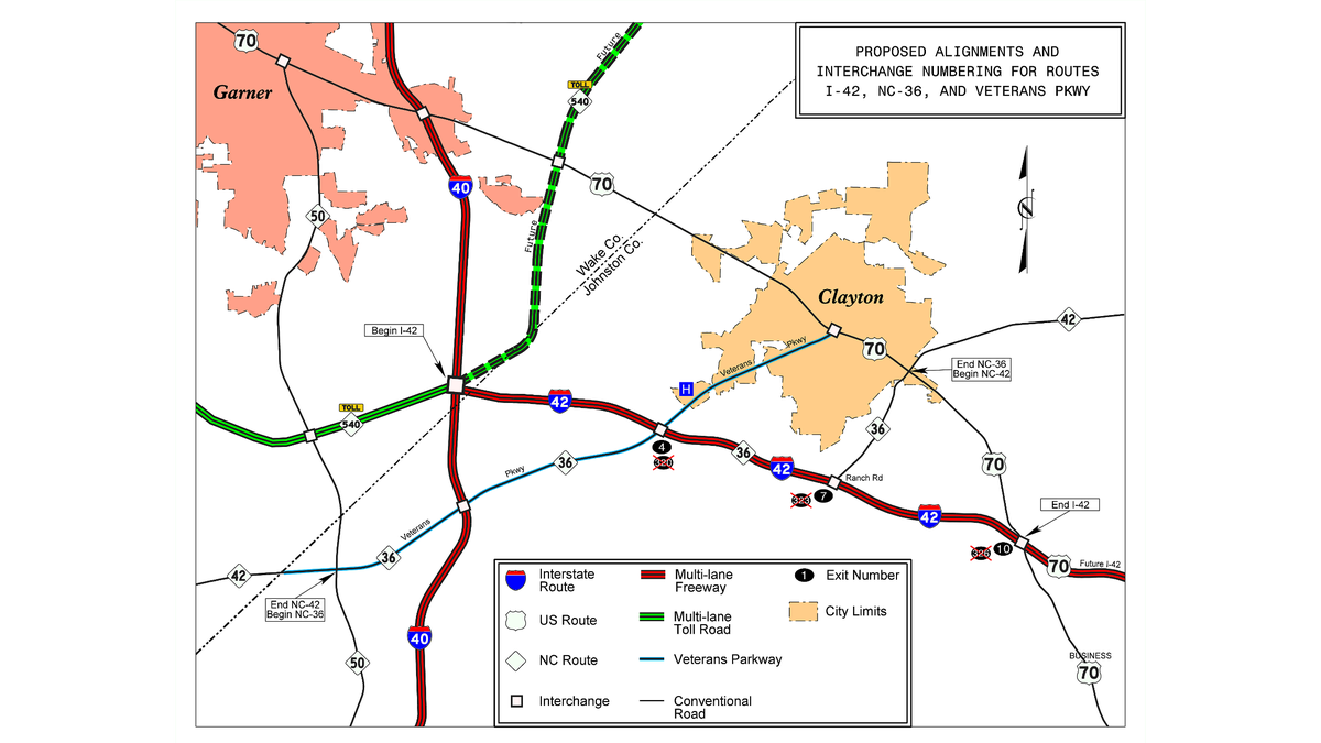 Several roads will be renumbered in western Johnston County in February 2025.