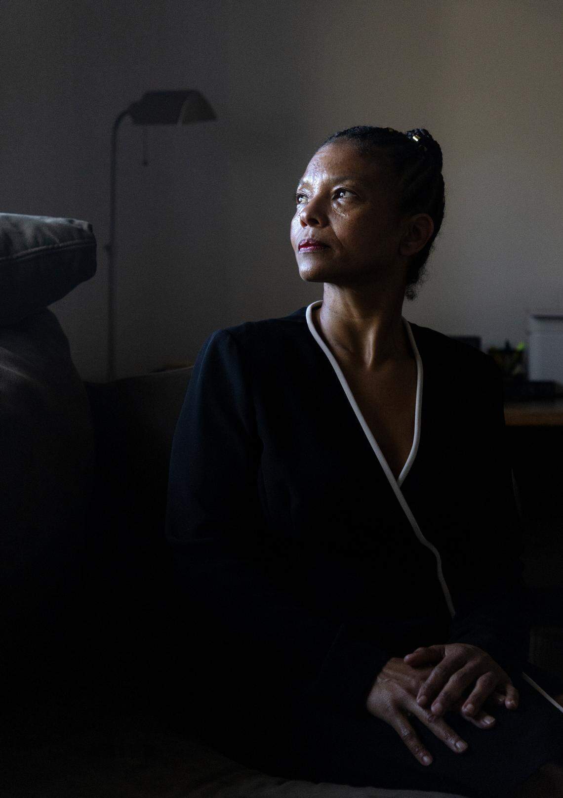 April Barber is photographed at her home on Friday, Jan. 27, 2023. Barber, who was incarcerated for over 31 years, had her sentence commuted by Gov. Roy Cooper in March 2022 at the recommendation of the Juvenile Sentence Review Board.