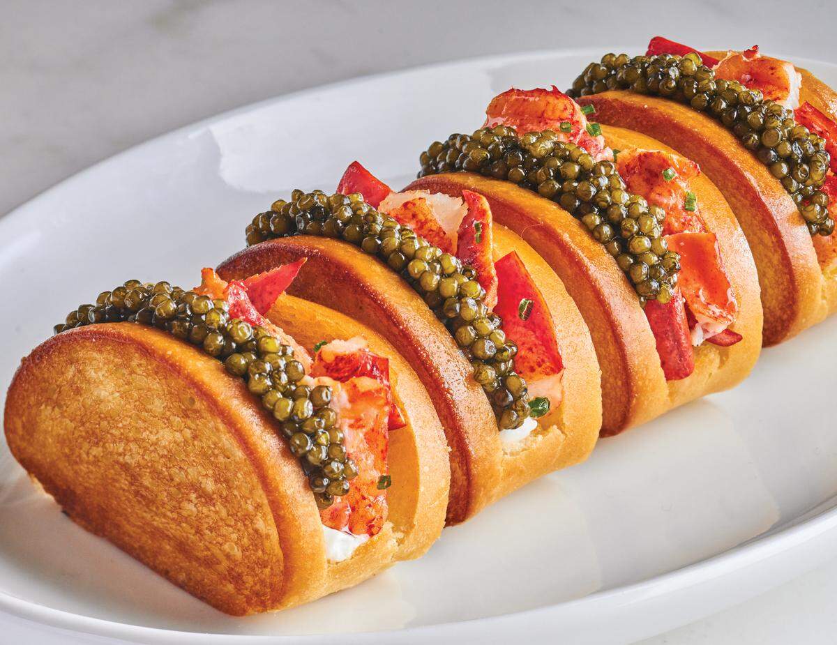 The luxury furniture shop RH opens in Raleigh’s North Hills with a new rooftop restuarnt. Luxury is also on the food menu, with mini lobster rolls topped with caviar.