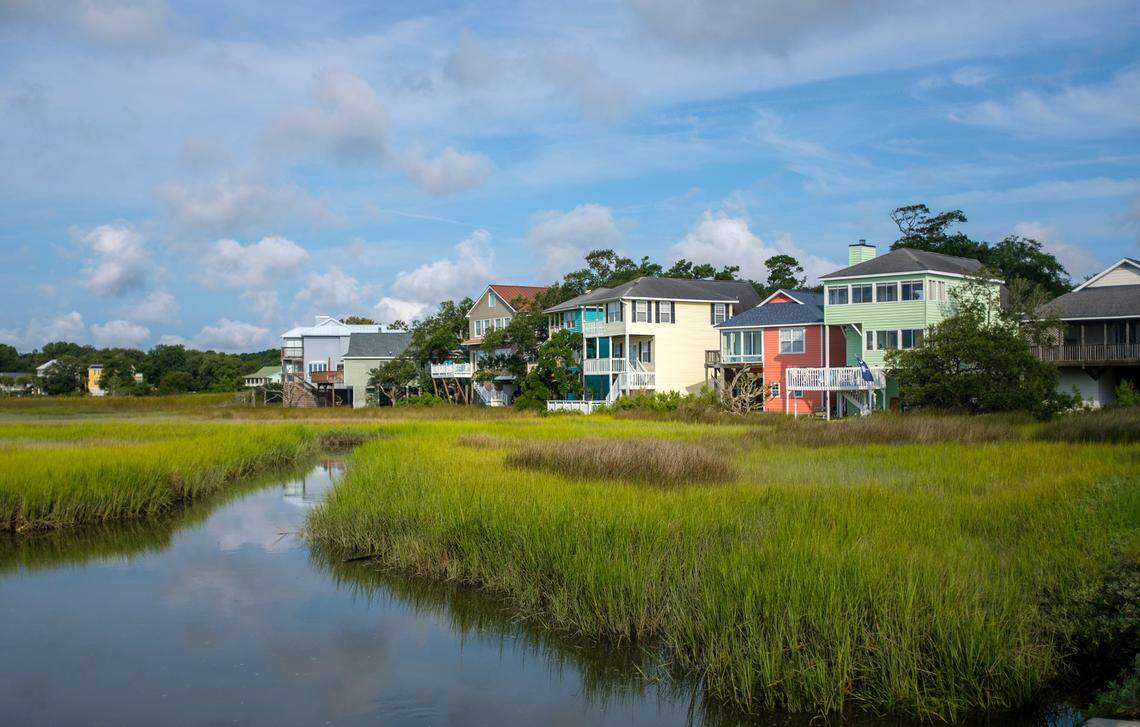 Homes sit on the inland edge of the Murrells Inlet salt marsh.