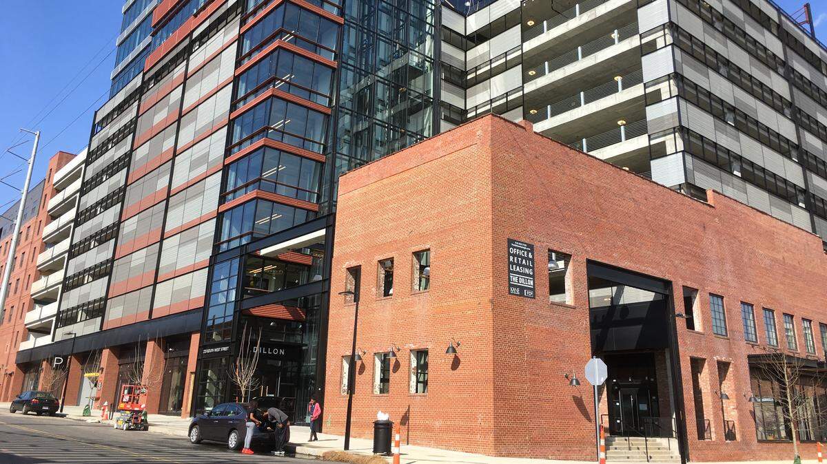 The Dillon office and apartment complex in the Warehouse District of downtown Raleigh. While rents are expected to start rebounding in the Triangle at higher rates than other metros nationally, they won’t return to their pre-pandemic highs.