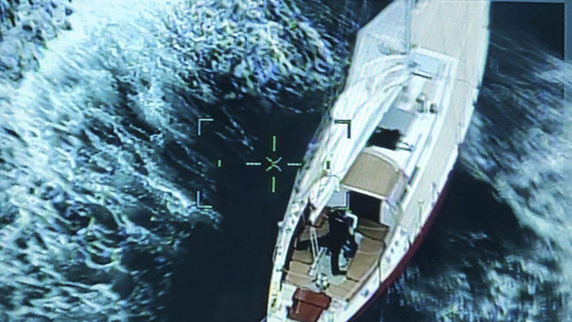 Two sailors were rescued Saturday after rough seas disabled the sails and engine on the sailboat, according to the U.S. Coast Guard.