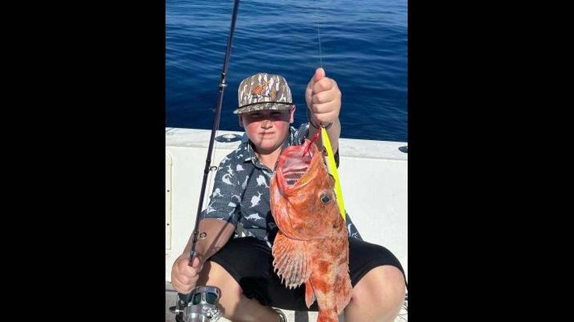 Oden Hopkins’ catch was a 20.63-inch Spinycheek Scorpionfish, which weighed 4 pounds, 6.4 ounces, officials said. It “unofficially” tied the IGFA World Record, which was caught off 2015, officials said.