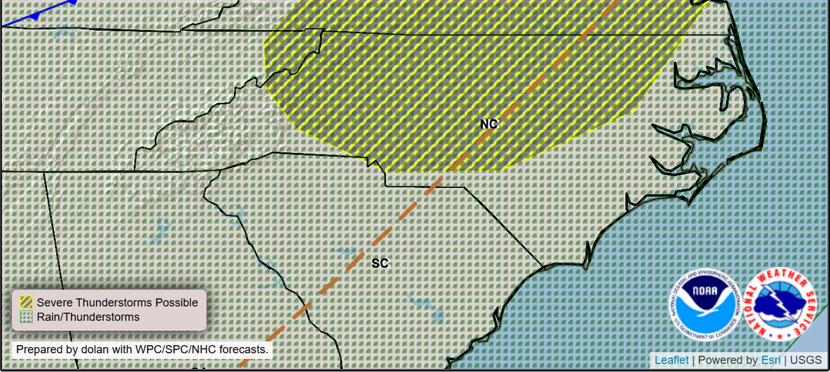 About half the state is at risk for severe thunderstorms from 8 a.m. Thursday, June 19, 2025 until 8 a.m. Friday, June 20, the National Weather Service says. During storms, winds could gust up to 60 mph, forecasters say.