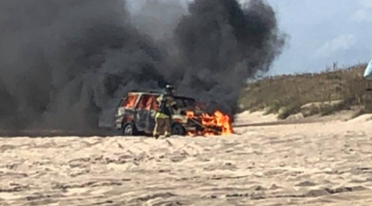 The vehicle was a total loss, but no one was injured.