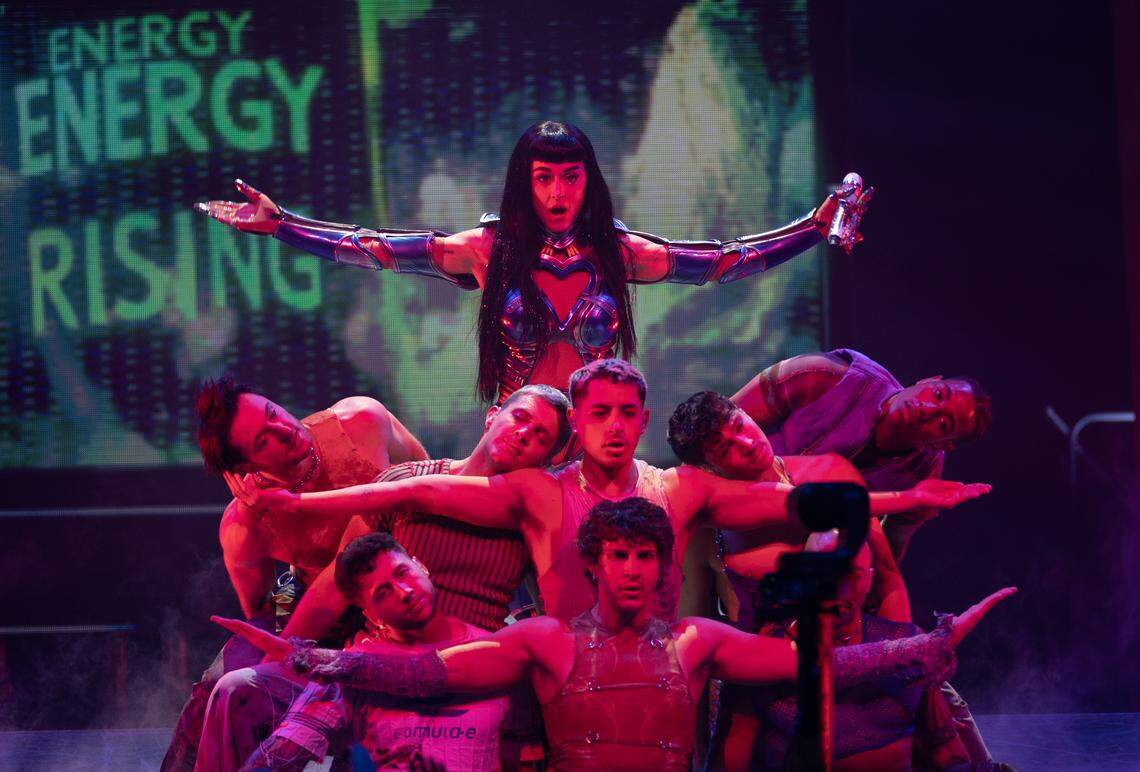 Katy Perry in concert at Raleigh, N.C.’s Lenovo Center, Sunday night, Aug. 17, 2025.