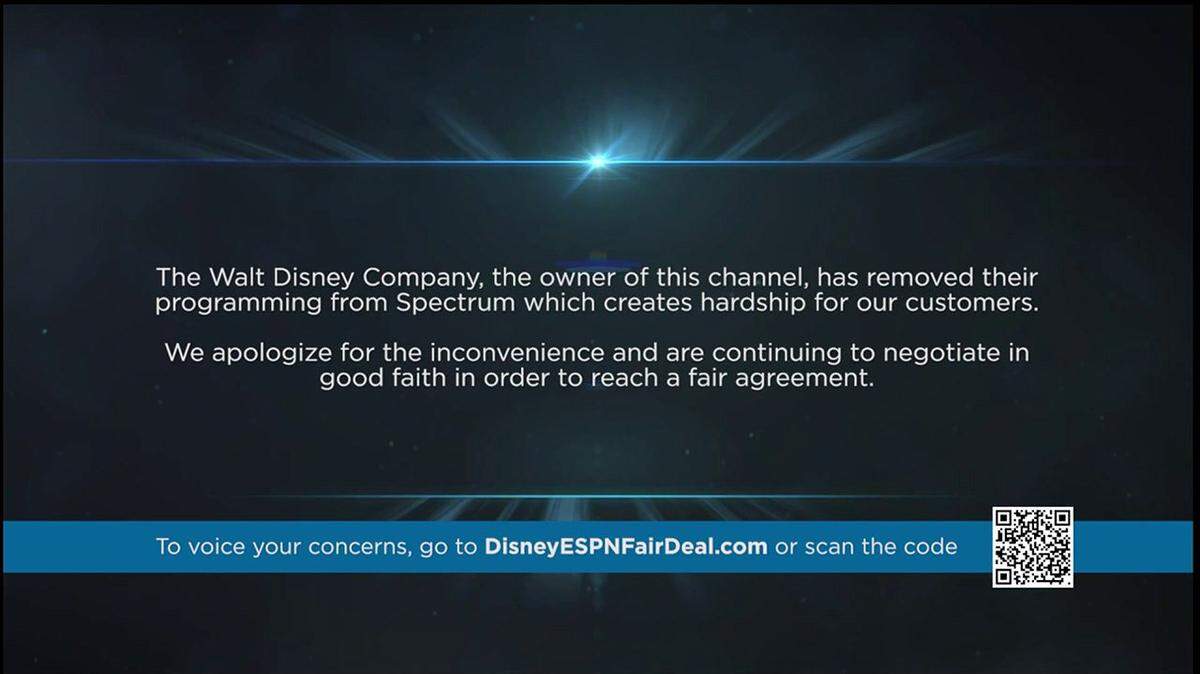 Disney-owned networks went dark on Spectrum cable Thursday night at 8 p.m. ET