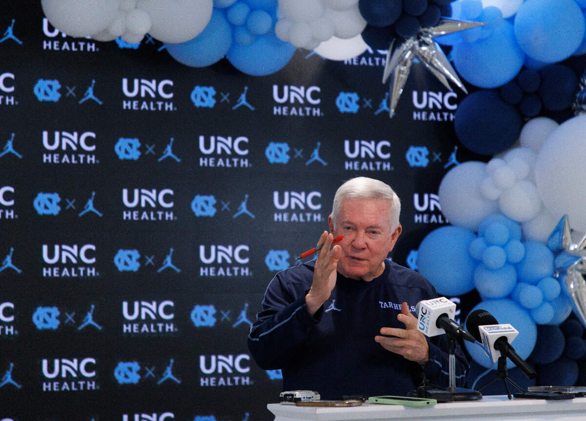 UNC head football coach Mack Brown speaks during a press conference on Monday, Sept. 23, 2024, in Chapel Hill, N.C.