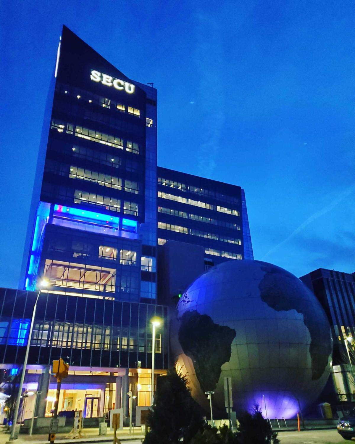A shot from the Instagram account of The N&O’s NC government and politics reporter Dawn Baumgartner Vaughan (@dawnbaumer) shows the globe outside the NC Museum of Natural Sciences in downtown Raleigh.