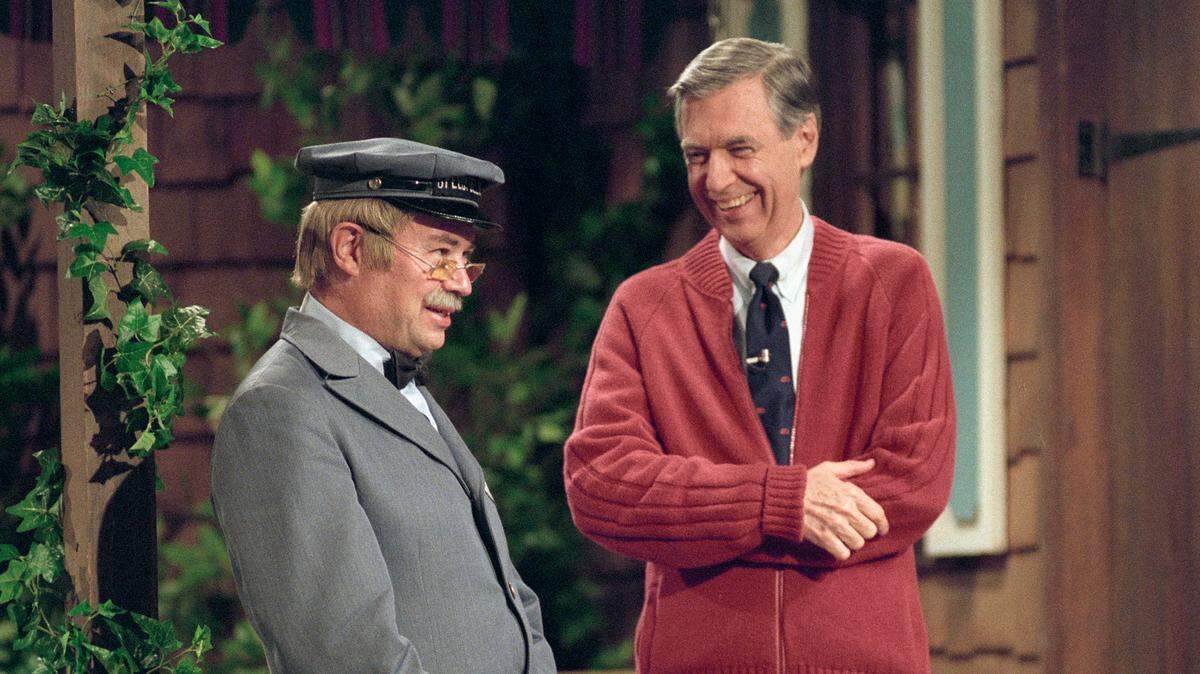 David Newell, as Mr. McFeely, left, and Fred Rogers on the set of "Mister Rogers' Neighborhood," from the film, "Won't You Be My Neighbor." McFeely will be in Raleigh for a screening and Q&A of the film.