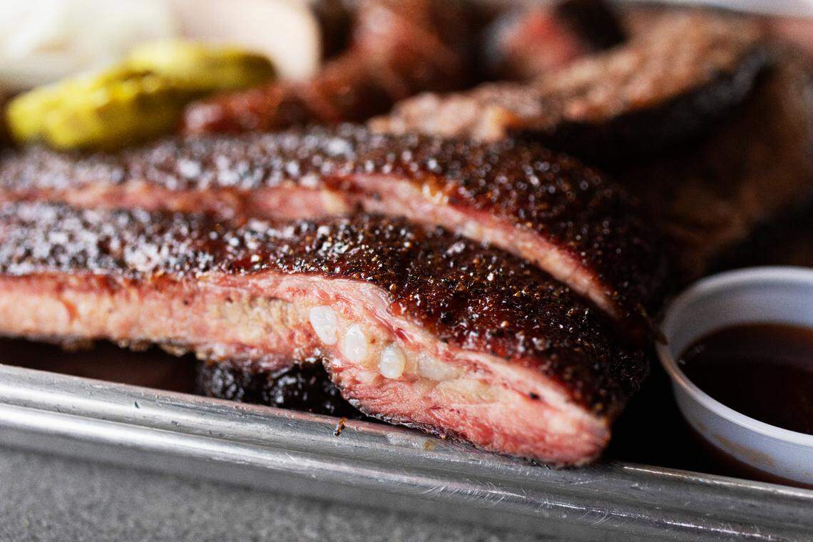 Prime Barbecue in Knightdale, NC, is known for slow smoking their barbecue over wood. They sell a variety of smoked meats from turkey breast to pulled pork and brisket.