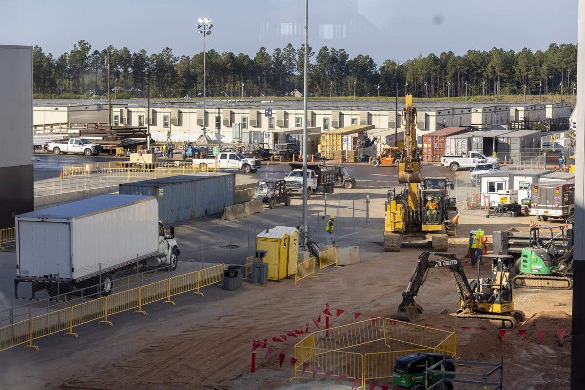 Construction is ongoing at Fujifilm Biotechnologies&nbsp;$3.2 billion bio-pharmaceutical complex in Holly Springs on Wednesday, September, 24, 2025. The company has enough space for expansion to more than double their production capacity. 