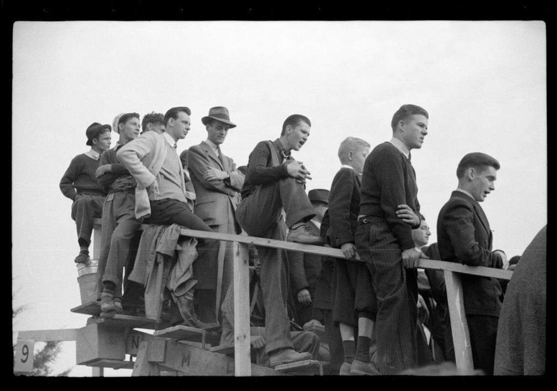 Fans at the 1939 Duke-Carolina game played in Durham, NC.