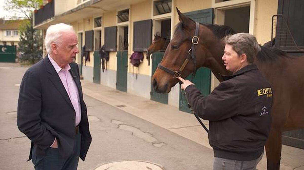 HBO’s Bernie Goldberg, left, with Gina Rarick for the “Raced to Death” segment on “Real Sports with Bryant Gumbel.”