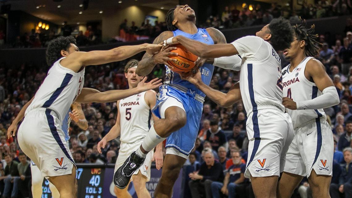 UNC basketball loses Armando Bacot to injury, loses tough ACC game to Virginia, 65-58