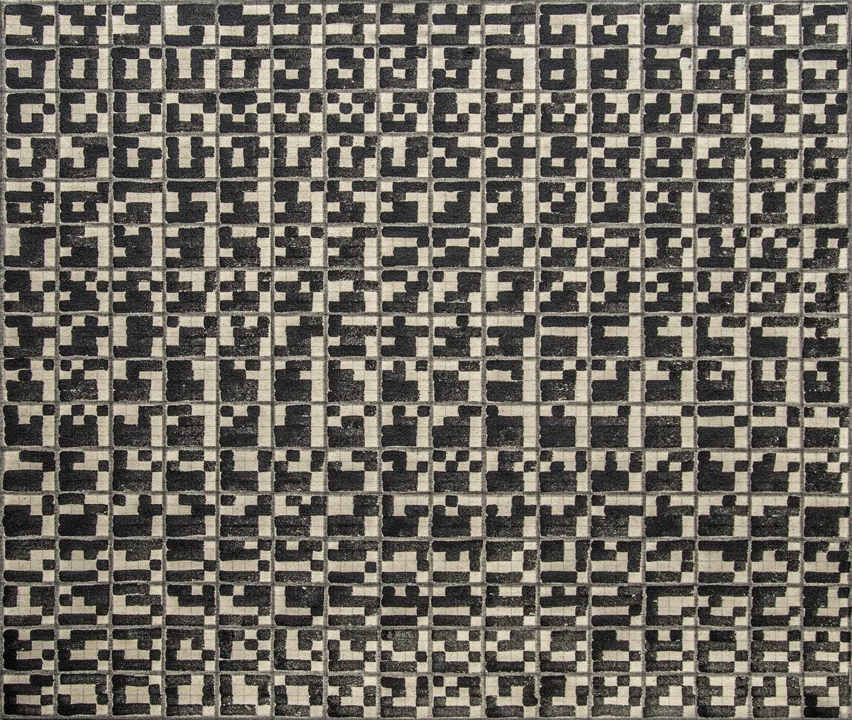 One of 256 panels from Vernon Pratt’s piece, “All the Possibilities of Sixteen,” that is 18’ high by 110’ long. It will be exhibited at the Gregg Museum in Raleigh from October 11th through February 10th.