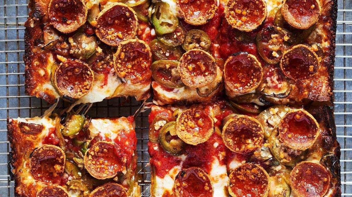 Emmy Squared Pizza, a new pizzeria opening in Charlotte, serving its square Detroit-style pizzas.