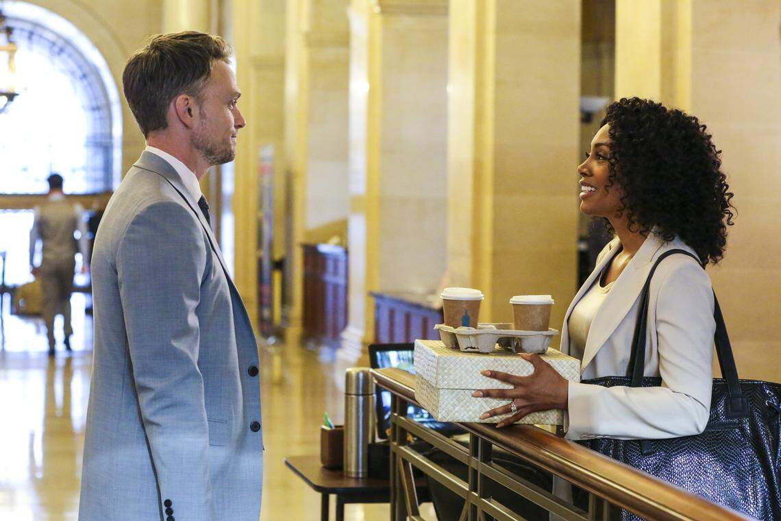 From the CBS drama “All Rise,” Wilson Bethel, left, and Simone Missick.