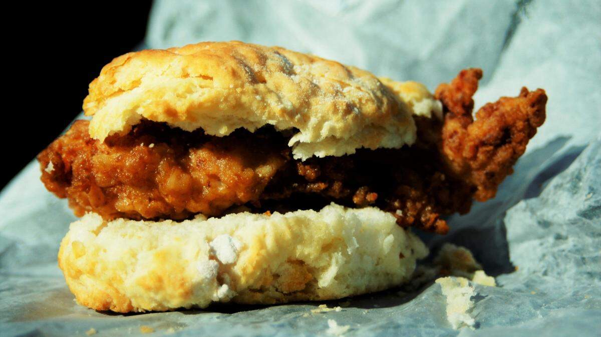 Sunrise Biscuit Kitchen makes one of the Triangle’s most popular biscuits, and one of the most popular chicken biscuits.