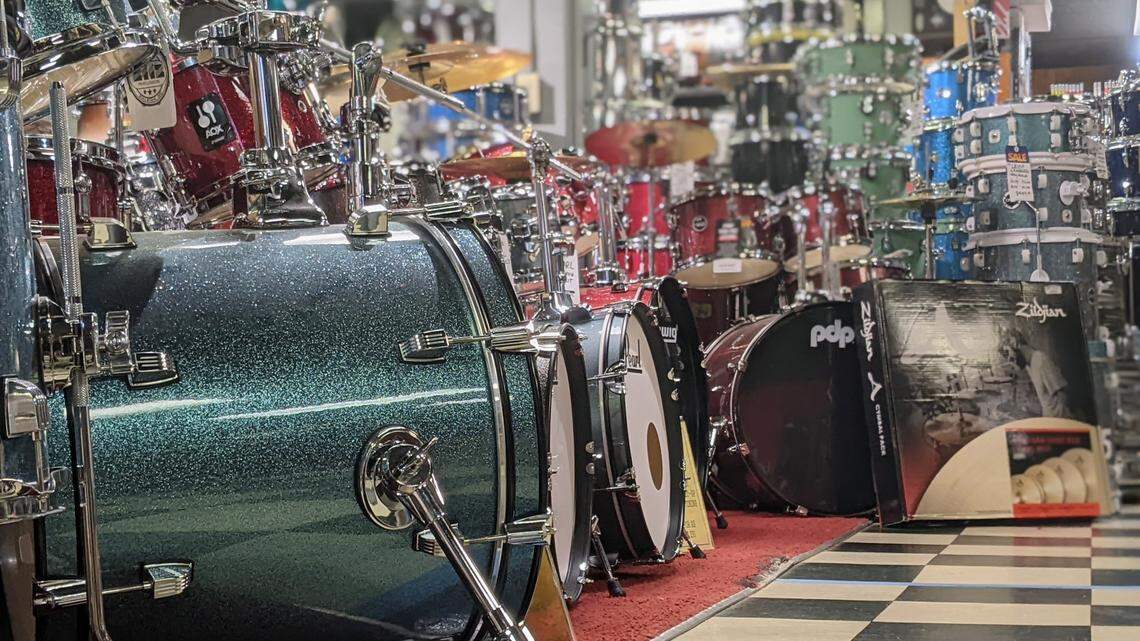 Lined from wall to wall with hundreds of drums, cymbals and accessories, 2112 has been a percussionist’s paradise. The Raleigh store is moving across town as new development takes over its space.