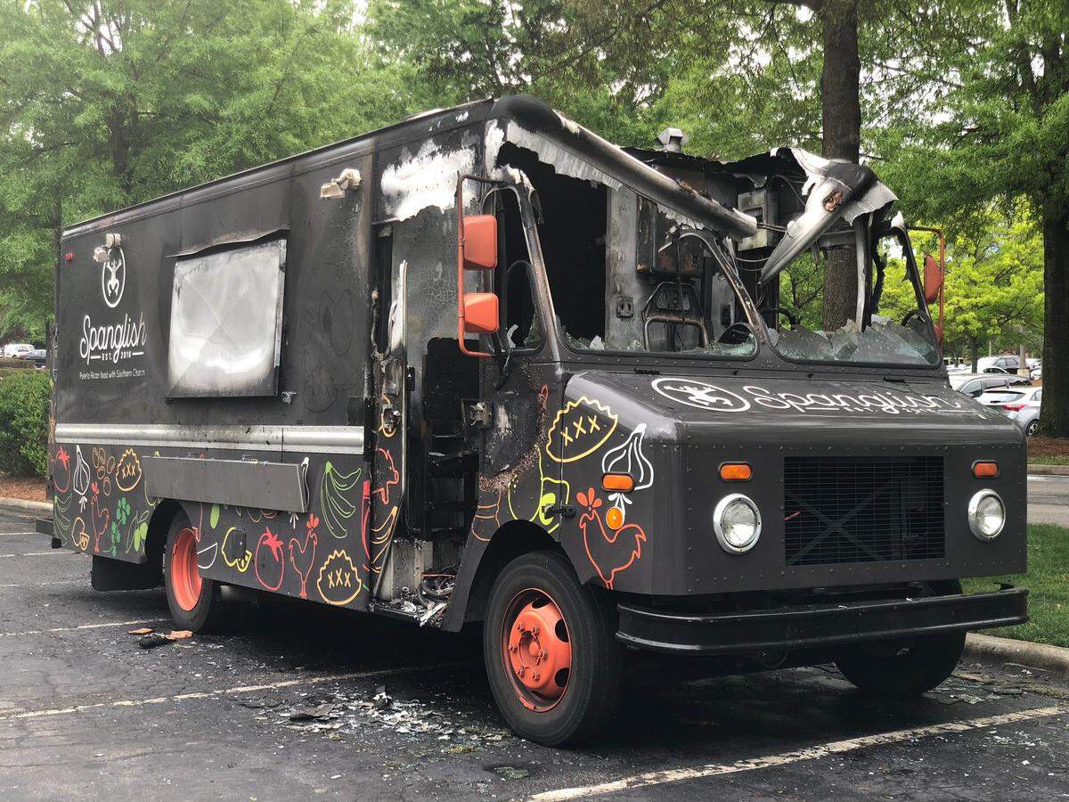 The Spanglish food truck suffered a fire after its Wednesday lunch service. Owners are unsure when they'll be back.